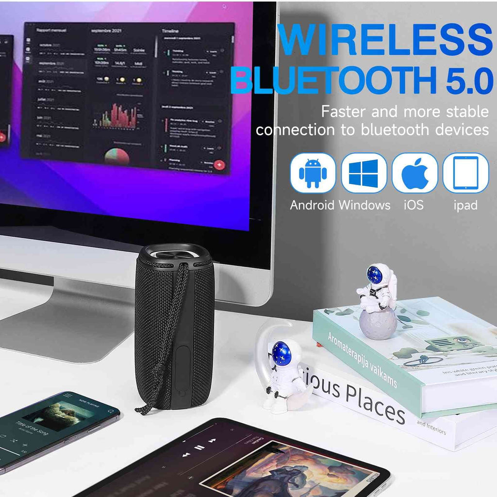 Bluetooth Punchy True Sound Wireless Portable for Surround Pairing, Speaker, Bass, IPX5 Speaker BT5.3, Waterproof W41+ LG UrbanX 360° Speakers - HD X808 Black with