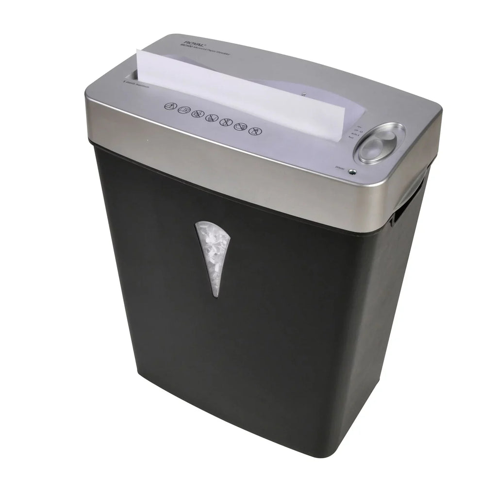 5 shredding Wastebin Cut 0.394" gal Card 0.157" - Silver dimension Micro Royal Shred - - Paper, x - Shredder Pass Black, Capacity Credit Paper for 4 - Per - MC500