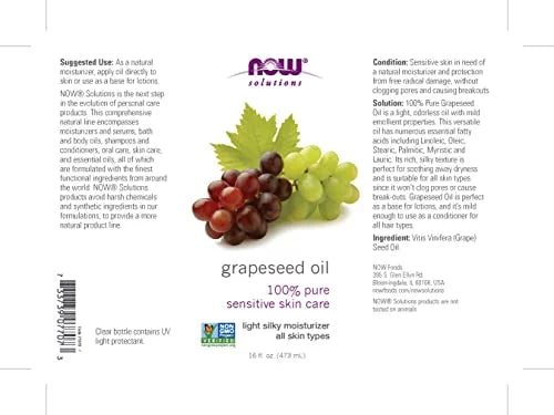 Moisturizer Types, for All Solutions, Sensitive Silky for Care NOW Skin 16-Ounce Light Skin Skin, Oil, Grapeseed