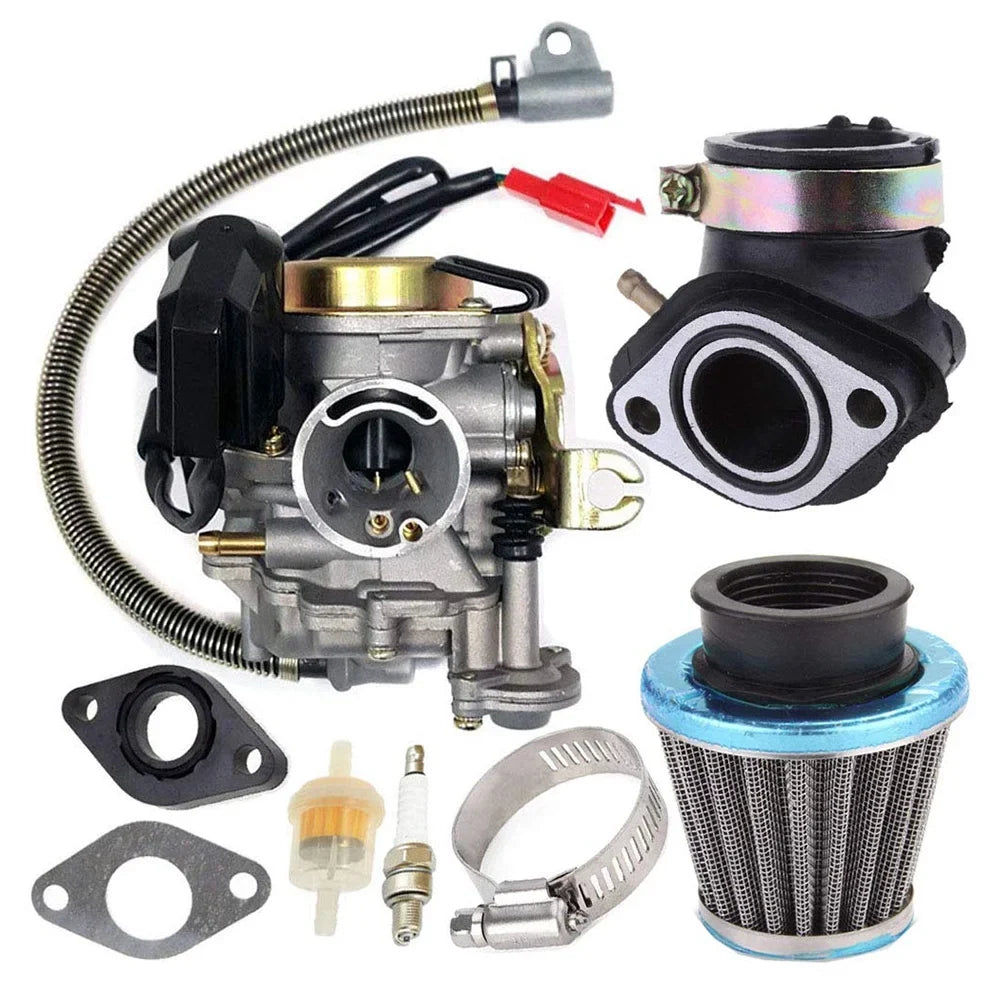 50CC Fit 4 Scooter Carb Carburetor Engine Taotao Intake 49CC 18mm Stroke Manifold Air GY6 Filter for
