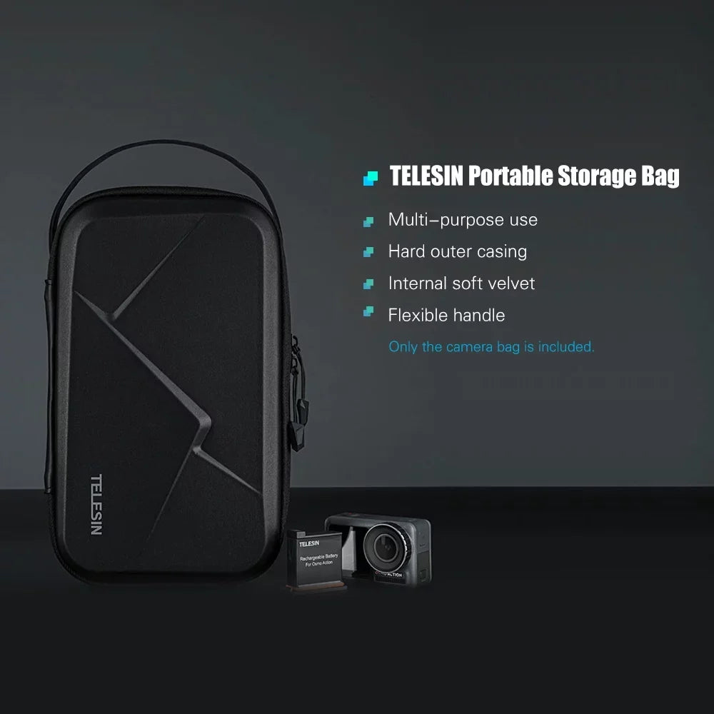 with and TELESIN DJI DIY Box Storage Camera Waterproof Accessories Portable EVA 8/7/6/5 Pocket OSMO - Action Case Compatible Action, OSMO Storage