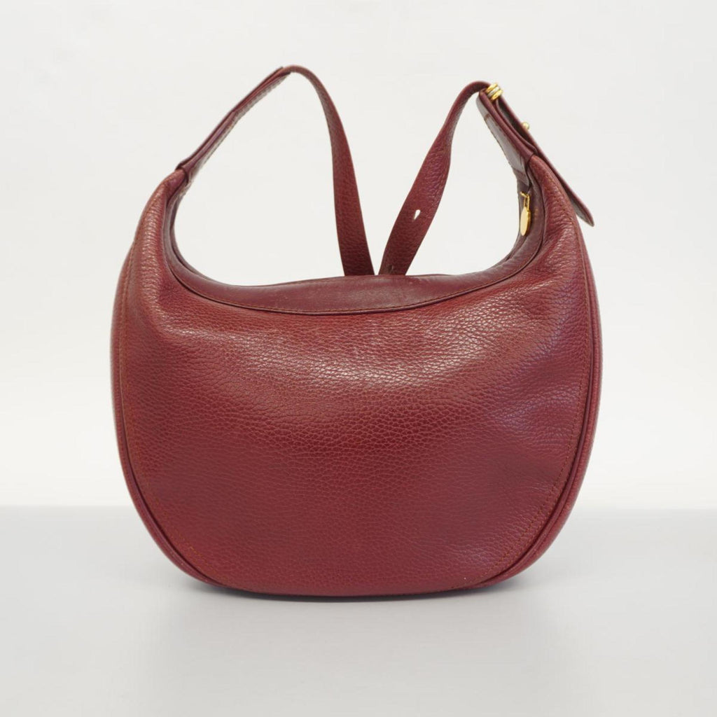 Red Ladies Shoulder Must Cartier Bag (Good) Pre-Owned Leather