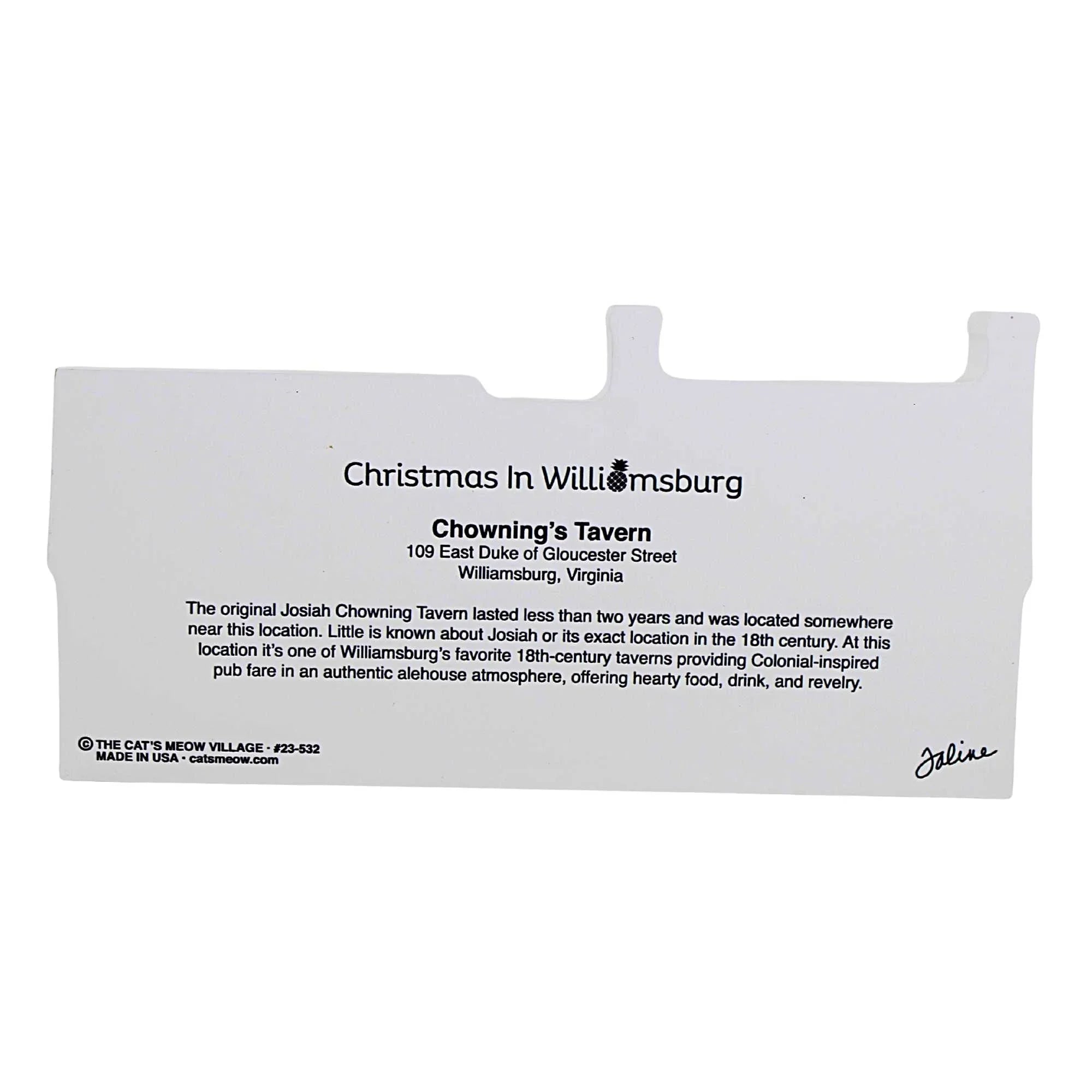 4 - Meow Virginia Christmas Inch, Cat's 23532 Chowning's Wood Village One Williamsburg Building Tavern -